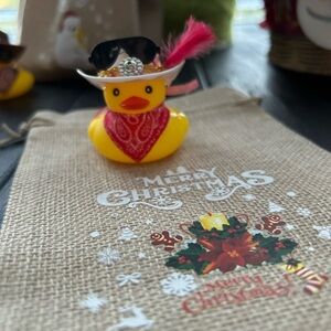 STOCKING STUFFER..Festive Yellow Duck with Red Bandana Holiday Decor, Collection